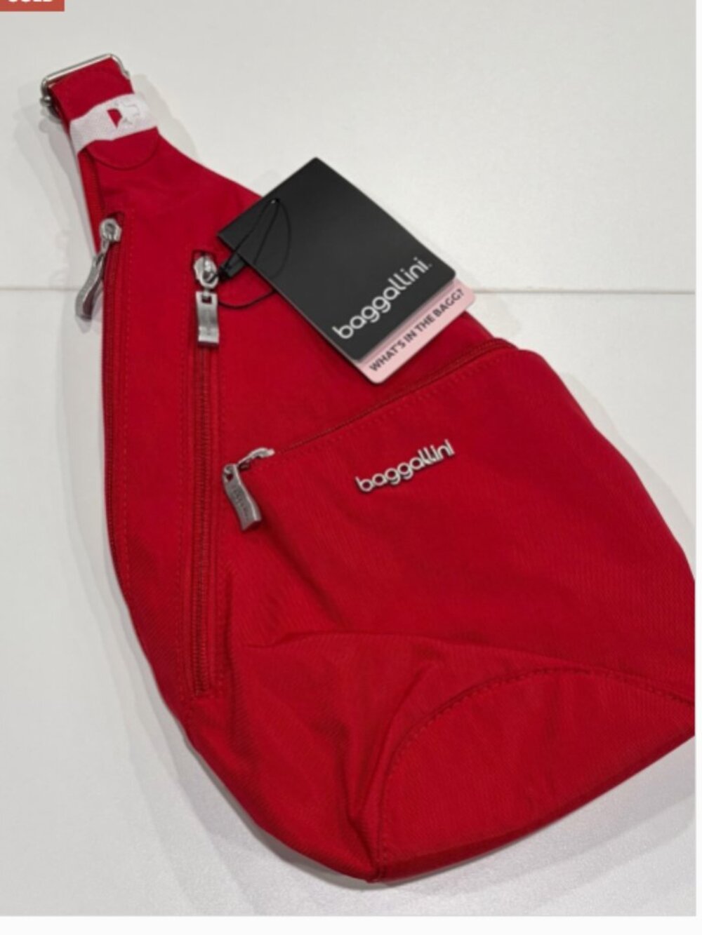 baggallini Red Mini Sling Bag Adult Convertible Travel NWT Hiking Biking Scarlet